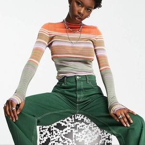 Collusion knitted multicolor top (see through) size 2